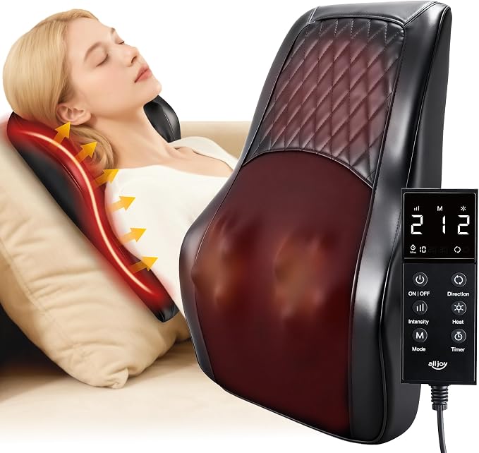 ALLJOY Back Massager with Heat, Electric Shiatsu Massage Pillow with LCD Display - Image 9