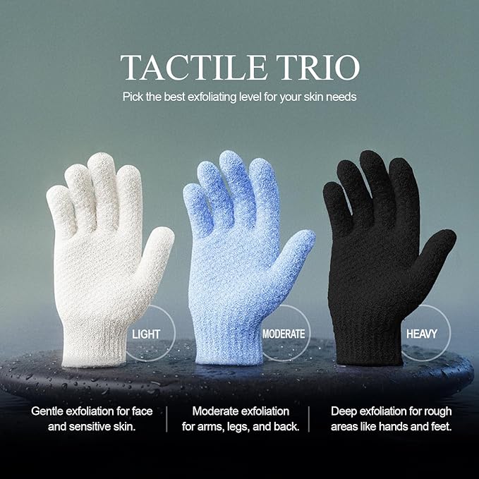 Evridwear Exfoliating Dual Texture Bath Gloves - Image 5