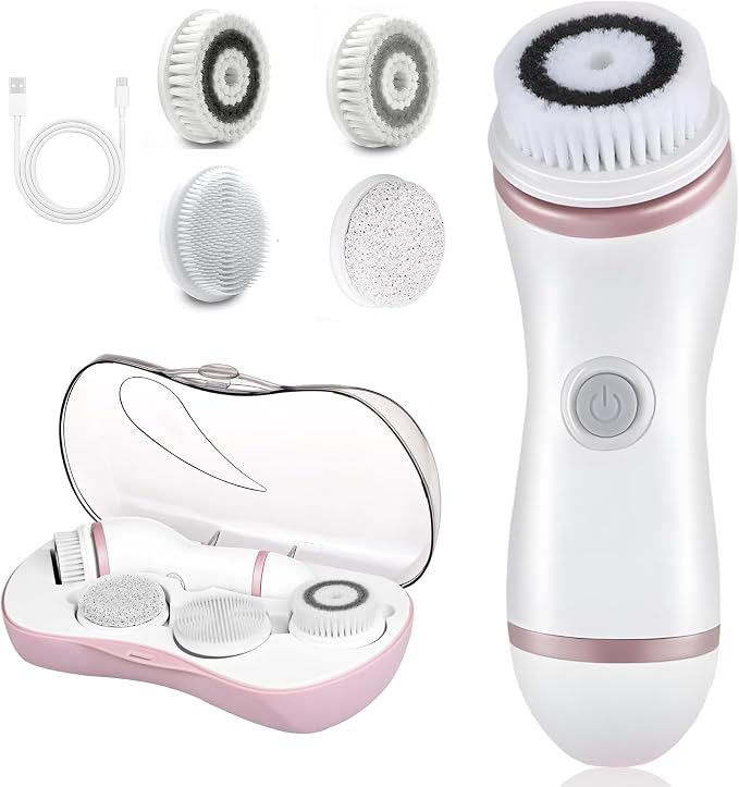 Facial Cleansing Brush, 4 in 1 Electric Face Scrubber by DotPet