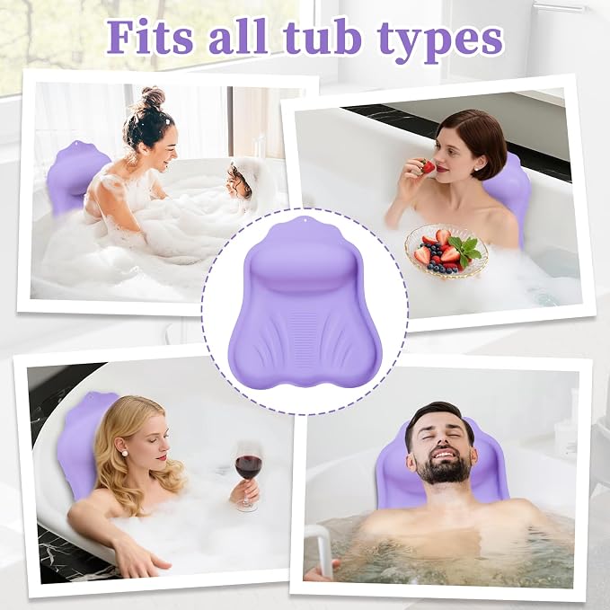 Luxury Silicone Bath Pillow for Tub, New Cloud-Soft 4D Air-Cushion Bathtub - Image 6