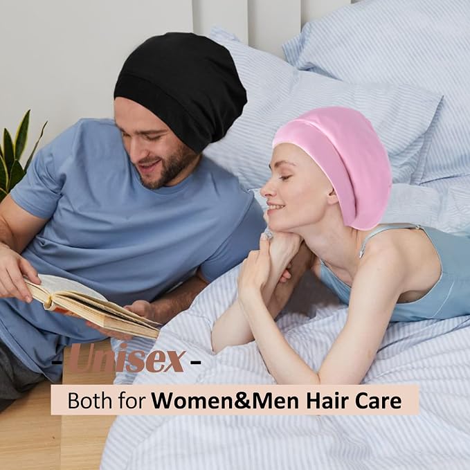 Satin Bonnet Silk Lined Sleep Cap- Adjustable Hair Cover - Image 2
