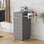 Salon Trolley Cart with Wheels, 3-Drawer Rolling Hair Styling Station, Mobile - Image 6