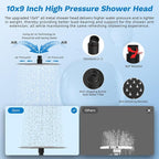 Hibbent cUPC Certified All Metal 10"Rainfall Showerhead Combo, High Pressure - Image 4