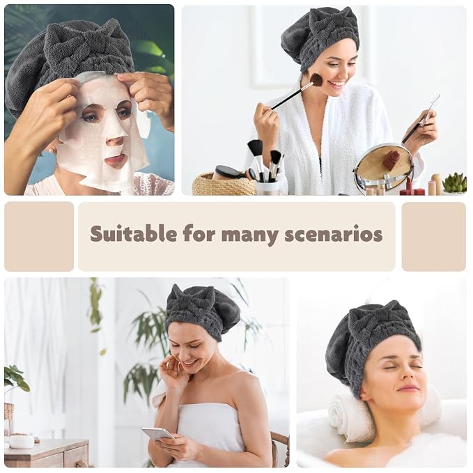 SUNLAND Large Microfiber Hair Drying Caps - Image 2