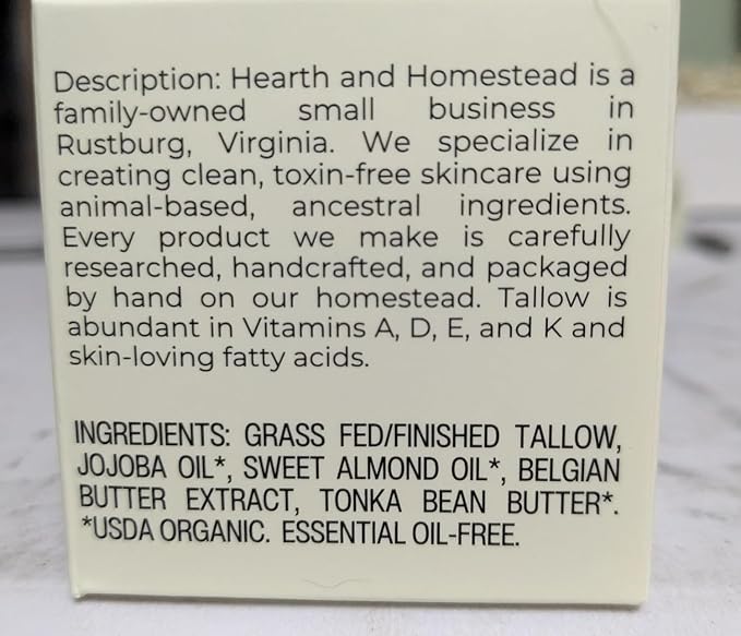 Hearth and Homestead: Handmade Whipped Tallow Balm: Fragrance-Free, No - Image 9