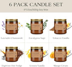 M&SENSE 6 Pack Christmas Candle Gift Set, Aromatherapy Candle Gift - Image 2
