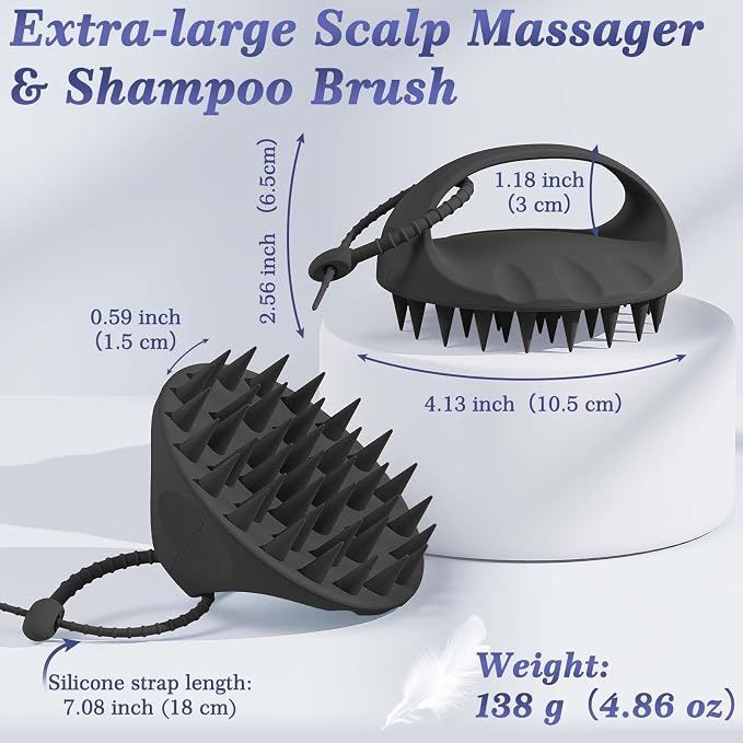 Manmihealth Large Hair Scalp Scrubber, One-piece Silicone Scalp Massager - Image 2