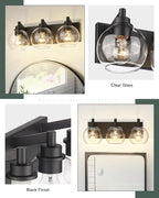 Bathroom Light Fixtures, 3-Light Matte Black Vanity Light, Modern Wall Sconces - Image 4