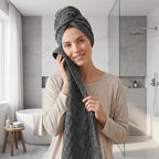 REDKISS 4 Pack Charcoal Gray Microfiber Bath Towels - Image 4