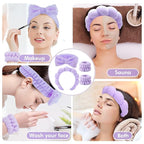 Zkptops 6Pcs Spa Headband for Washing Face Wristbands Set Women Bubble Makeup - Image 6