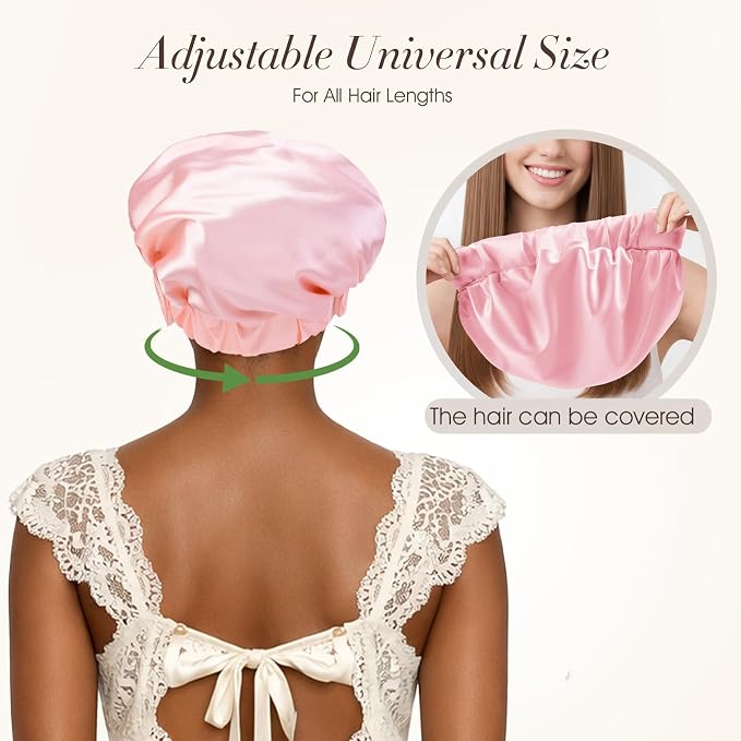 LC-dolida Satin Silk Bonnet for Sleeping Women Men, Hair Bonnet for Curly & - Image 6