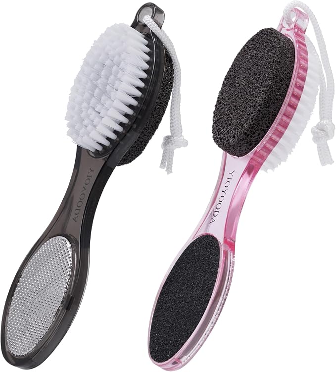 Foot Brush and Pumice Stone for Feet, 4-in-1 Foot File Callus Remover, Feet by YIOYOODA