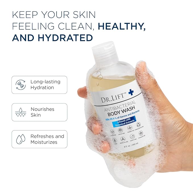 DR. LIFT Antibacterial Body Wash, Refreshing Scent, Hydrating Shower or Bath - Image 2