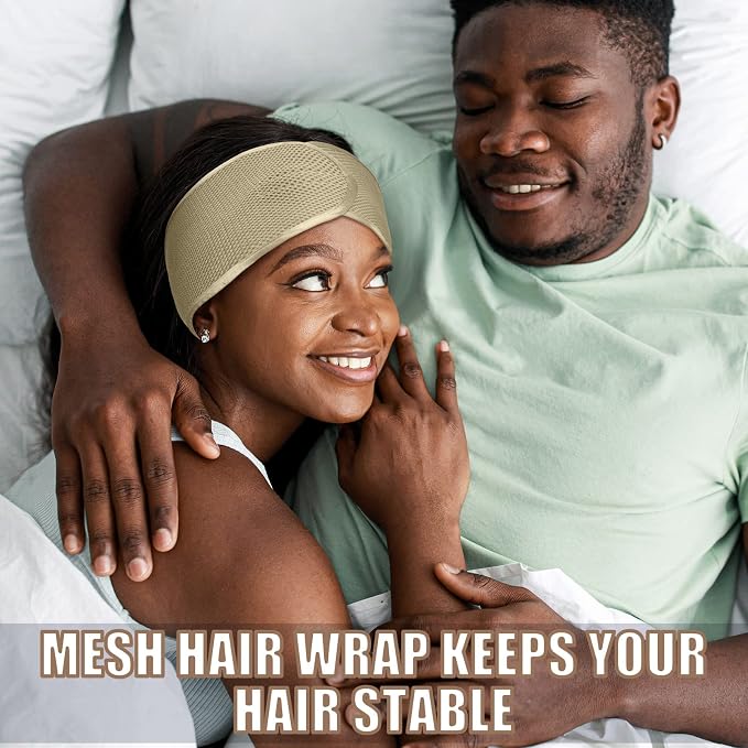 Xuhal 4 Pieces Mesh Hair Wraps for Black Women, Adjustable Size, Stylish Color - Image 6