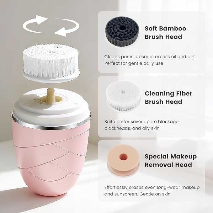 Facial Cleansing Brush, Mini Electric Face Scrubber, Waterproof Face Exfoliator - Image 5