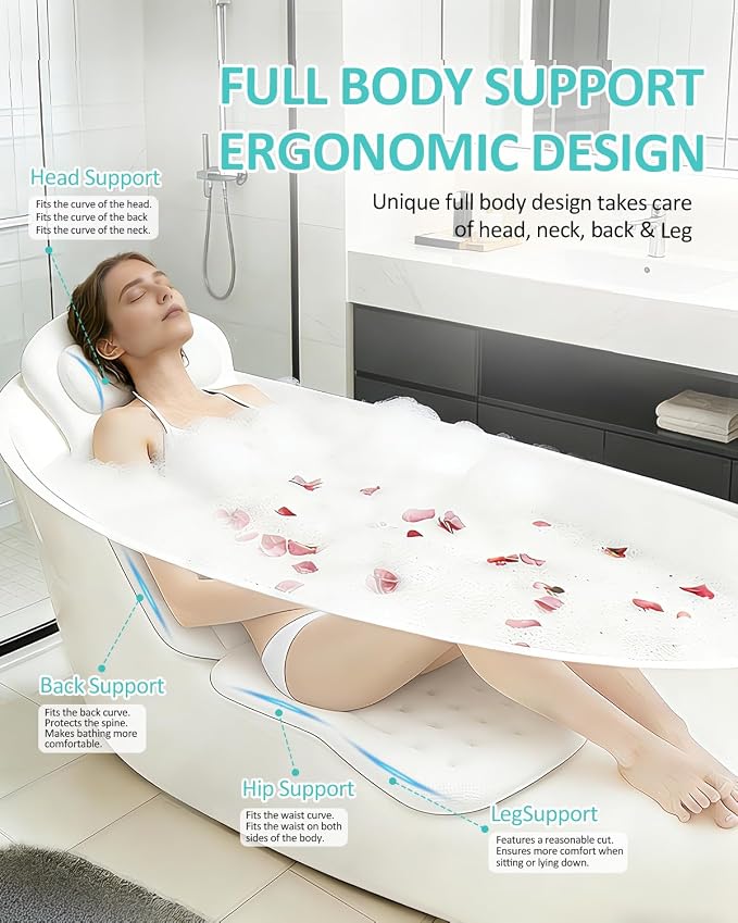 Full Body Bath Pillow for Bathtub, 5D Thick Tub Pillow for Bathtub - Image 7