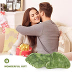 airogym 2PCS Jade Stone Gua Sha Set Face Massager Jade Facial Tools Body - Image 8
