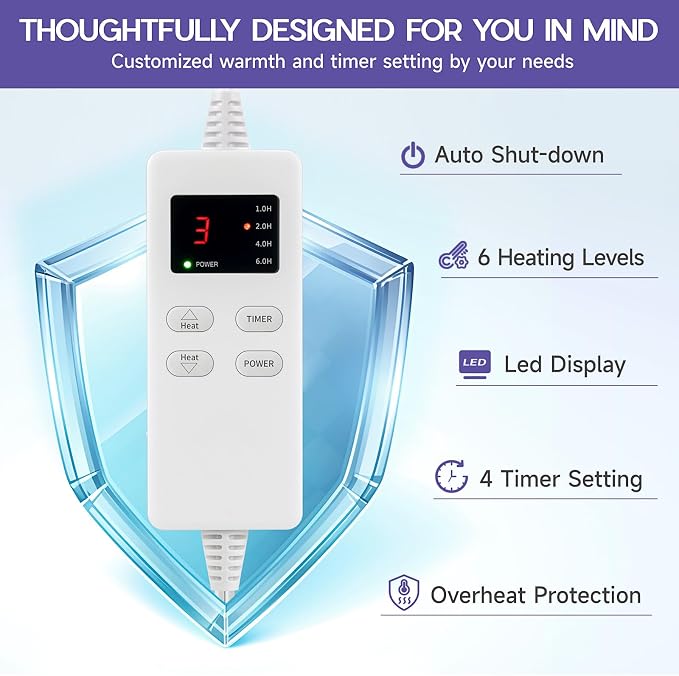 Heating Pad for Neck and Shoulders and Back, Electric Heating Pad for Period - Image 4