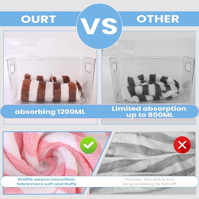 3 Pack Microfiber Hair Towel Wrap - Image 3