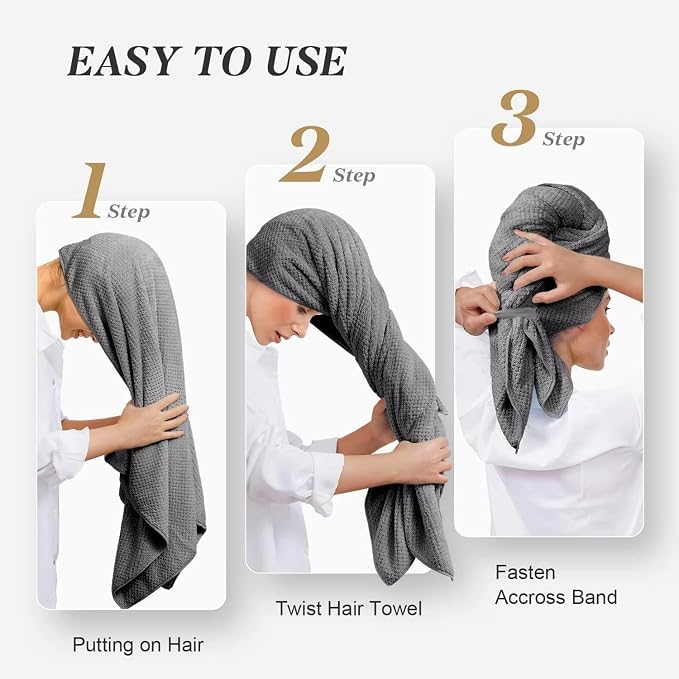 BEoffer 2 Pack Microfiber Hair Towel - Image 7
