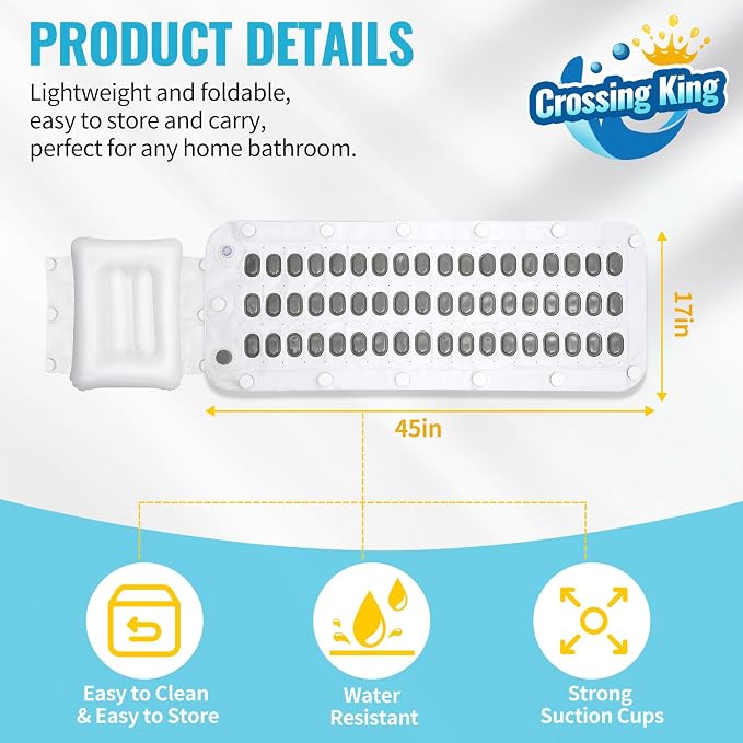 Crossing King Bubble Bath Mat Tub Spa Massager, Portable Spa Bubble Bath - Image 6
