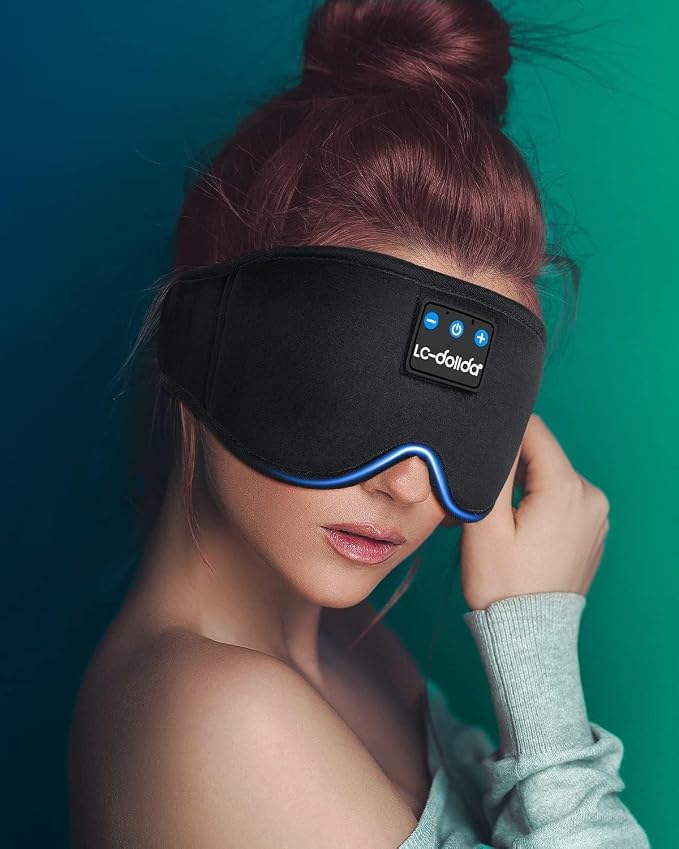 Sleep Mask with Headphones Bluetooth 5.4, LC-dolida Wireless Music Eye Mask - Image 6