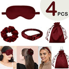 4Pcs Silk Sleep Masks Satin Eye Mask Silky Eyes Cover Blindfold Eyeshade - Image 2