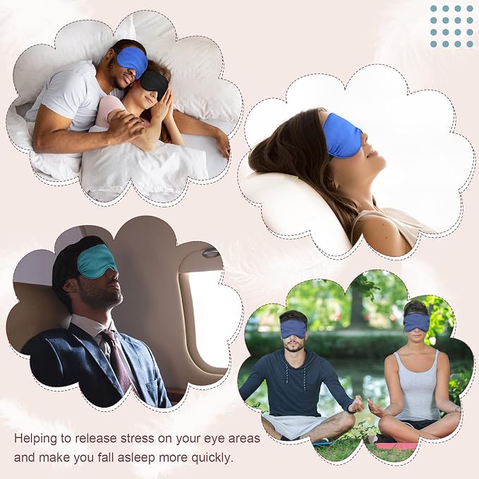 BBTO 4 Pcs Silk Sleep Eye Masks Smooth Soft Satin Eye Covers - Image 6