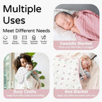 Yoofoss Hooded Baby Towels for Newborn 2 Pack 100% Muslin Organic Cotton Baby - Image 3