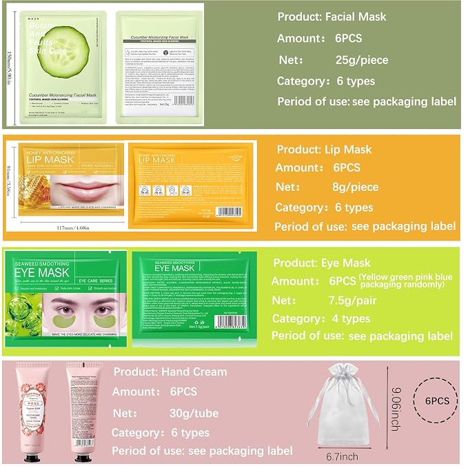 Spa Party Supplies for Women, Spa Party Favors, Facial Masks, Foot Mask - Image 3