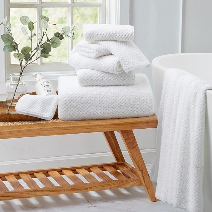 8 Piece Bathroom Towel Set White |2 Oversized Large Bath Towels Sheet, 2 Hand - Image 2