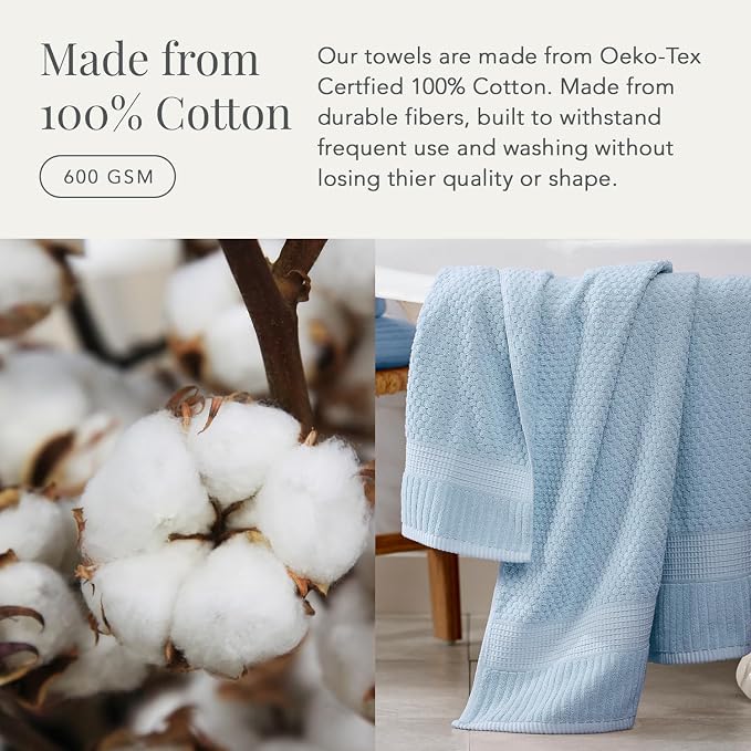 NY Loft 2 Pack Bath Sheet Towel Set | 100% Cotton | Absorbent Quick-Dry - Image 6
