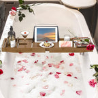 Domax Bathtub Caddy Tray Expandable Bamboo Bath Tub Tray - Image 5