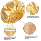 4 PCS Shower Cap for Women, Elastic and Reusable Bath Caps, Double Layers - Image 6