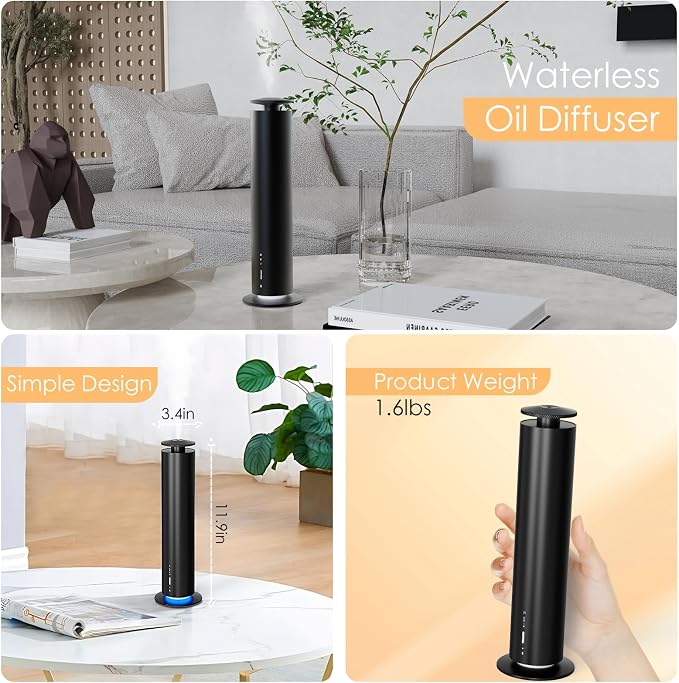Waterless Essential Oil Diffuser, Long Lasting Aromatherapy Scent Diffuser - Image 7