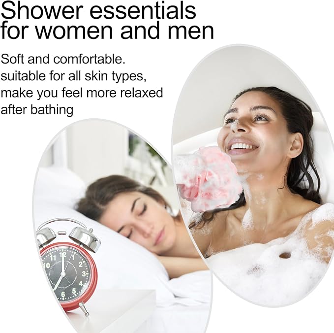 Fishent Bath Loofah Sponge, 3 Pack loofahs Exfoliating Body Scrubber, 60g Soft - Image 8