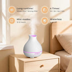 BZseed Aromatherapy Essential Oil Diffuser 550ml 12 Hours White Wood Grain - Image 4