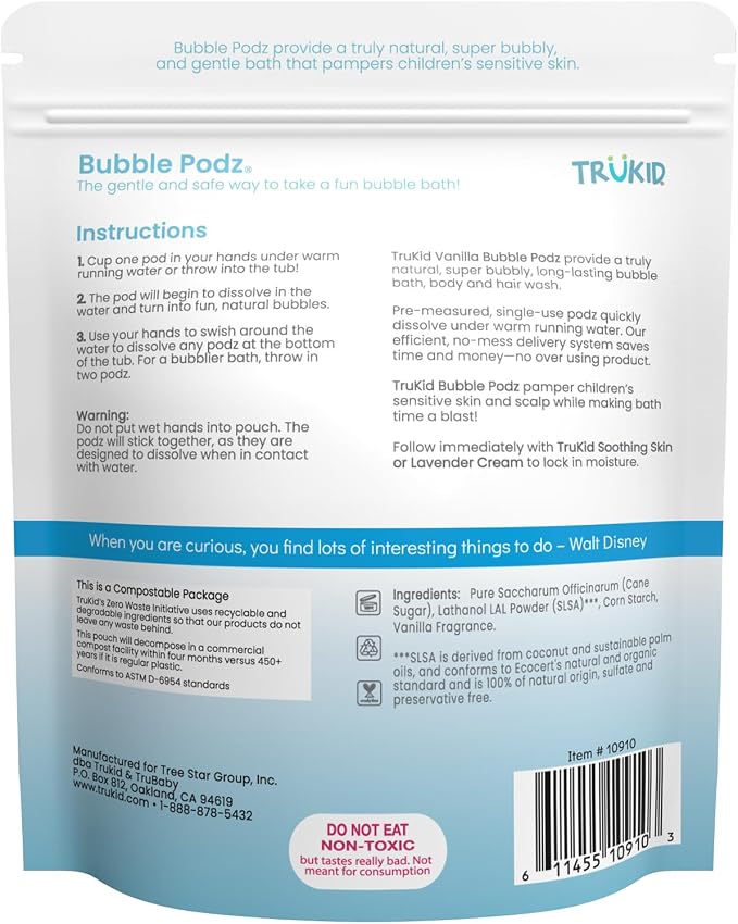 TruKid Bubble Podz Bubble Bath for Kids, & Babies, Tear Free Gentle & - Image 9