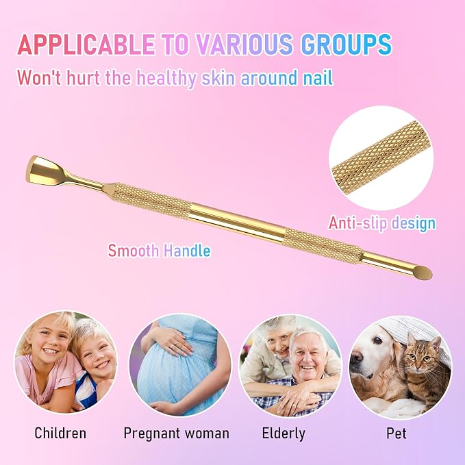 Pre-Treatment Cuticle Pusher, Dual Ended Cuticle Remover Russian Prep Nail - Image 8
