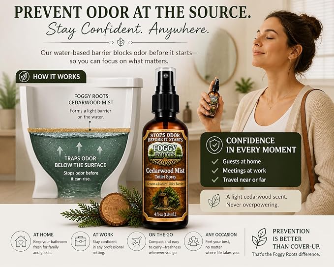 Cedarwood Pre-Poop Toilet Spray – Stops Odor Before It Starts, Bathroom Odor - Image 9