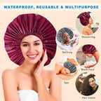Jumbo Size Shower Cap 2 PCS Waterproof Shower Caps - Image 2