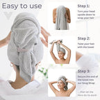 VOLO Hero Capri Blue Hair Towel | Ultra Soft, Super Absorbent, Quick Drying - Image 4