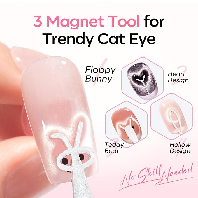 Modelones Cat Eye Magnet for Nails, 4-in-1 Cat Eye Nail Magnet - Image 3