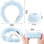 Zkptops Spa Headband for Washing Face Wristband Set Sponge Makeup Skin Care - Image 6