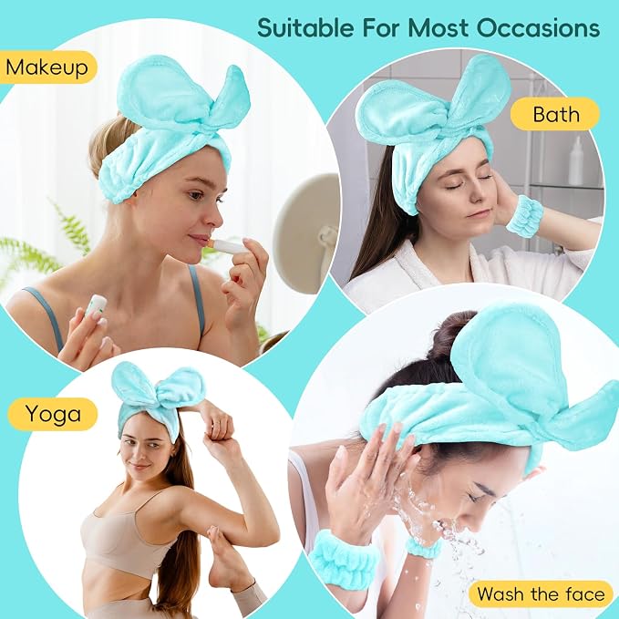 my novel things Face Wash Headband Set Adjustable Makeup Hair Headbands - Image 7