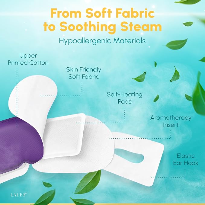 Heated Eye Steam Mask Dry Eyes Self Warm Compress Dark Circles Puffiness Set of - Image 6