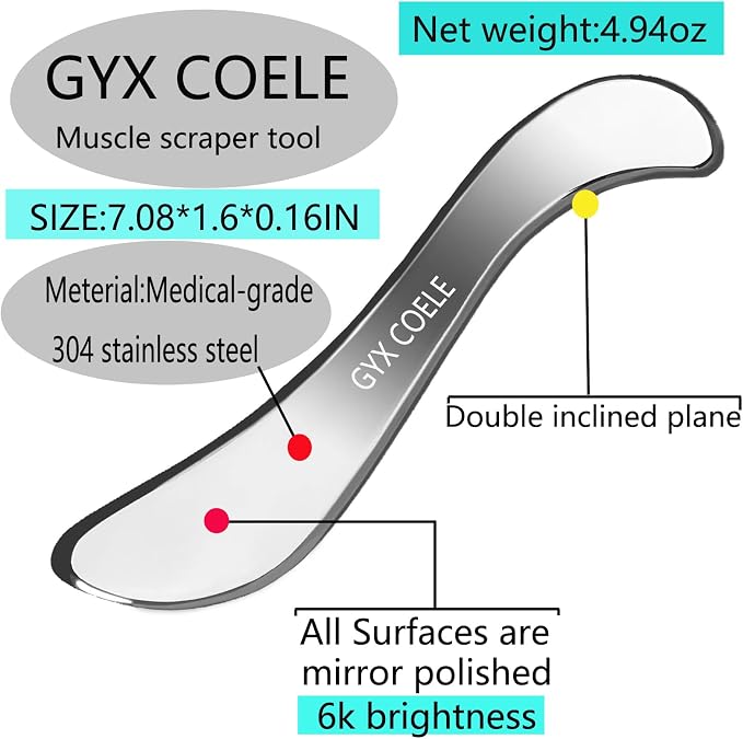 Stainless Steel Muscle Scraper Tool, Gua sha Scraping Massage Tool IASTM Tools - Image 8