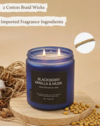 BlackBerry Vanilla Musk Home Scented Candles, 13oz Organic Soy Wax, 76-Hour - Image 5