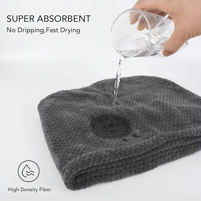 SINLAND Microfiber Hair Drying Cap Hair Towel Turban Twist - Image 6