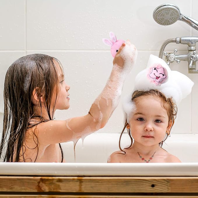 Boao 8 Pieces Kids Bath Loofahs Animal Bath Sponge Cartoon Shower Loofahs Cute - Image 6